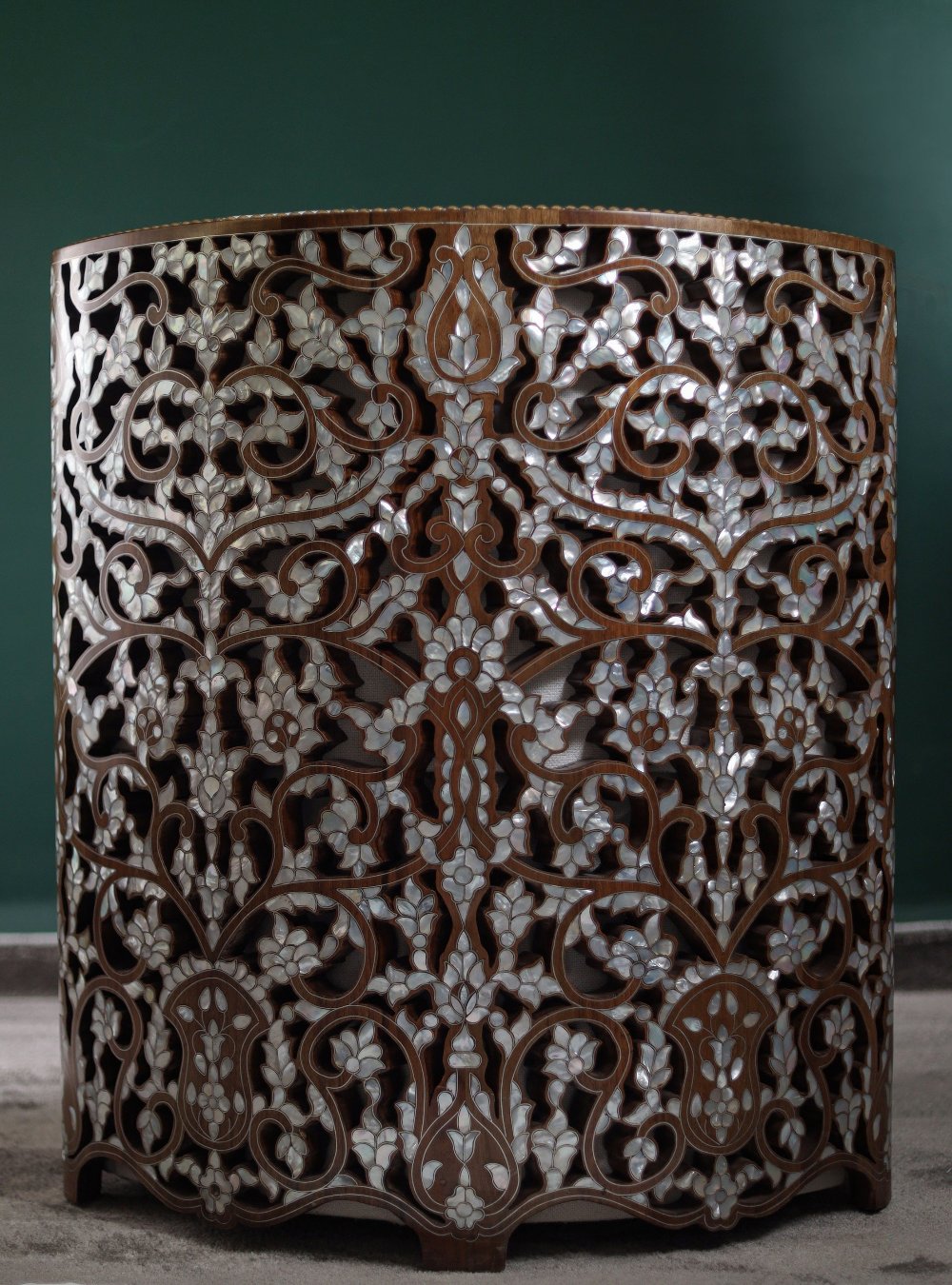 Modern Round Chair | Oriental Touch with Mother of Pearl Inlay