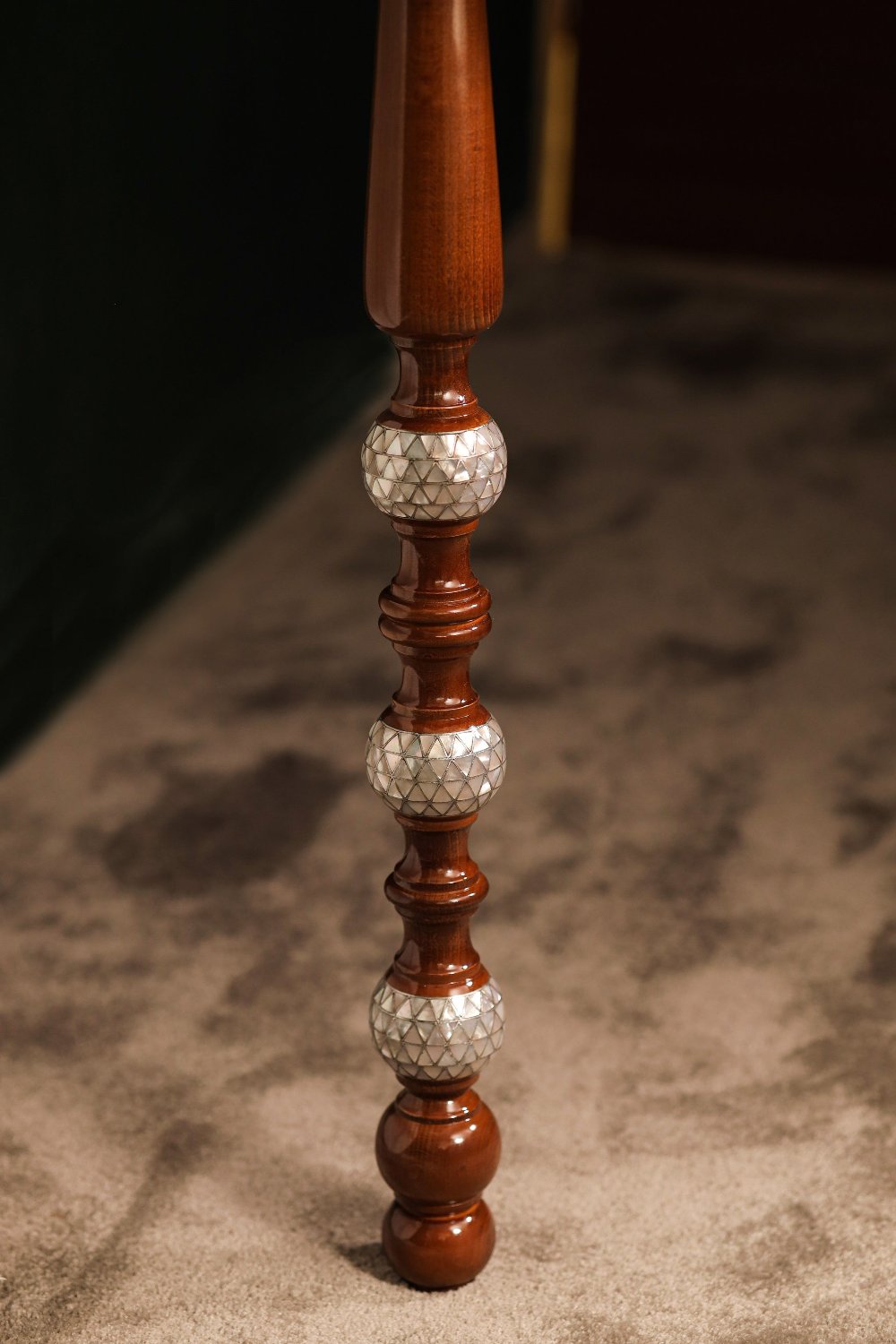 Wooden Modern Console Table | Handmade Walnut Wood & Mother of Pearls