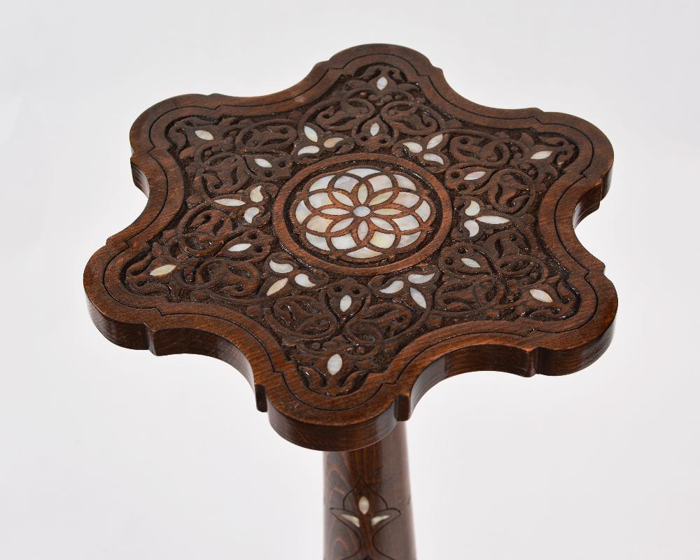 Antique Side Table | Exquisite Wooden Table with Mother-of-Pearl Inlays