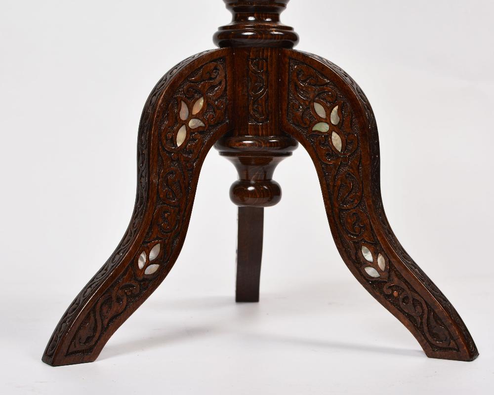 Antique Side Table | Exquisite Wooden Table with Mother-of-Pearl Inlays