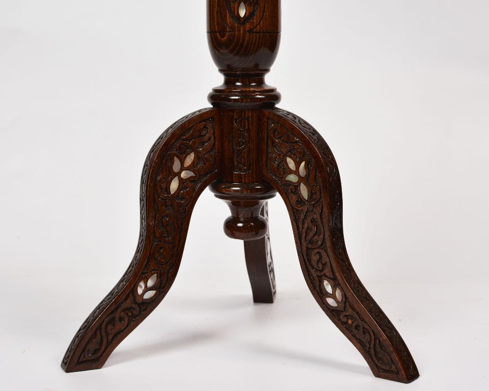 Antique Side Table | Exquisite Wooden Table with Mother-of-Pearl Inlays