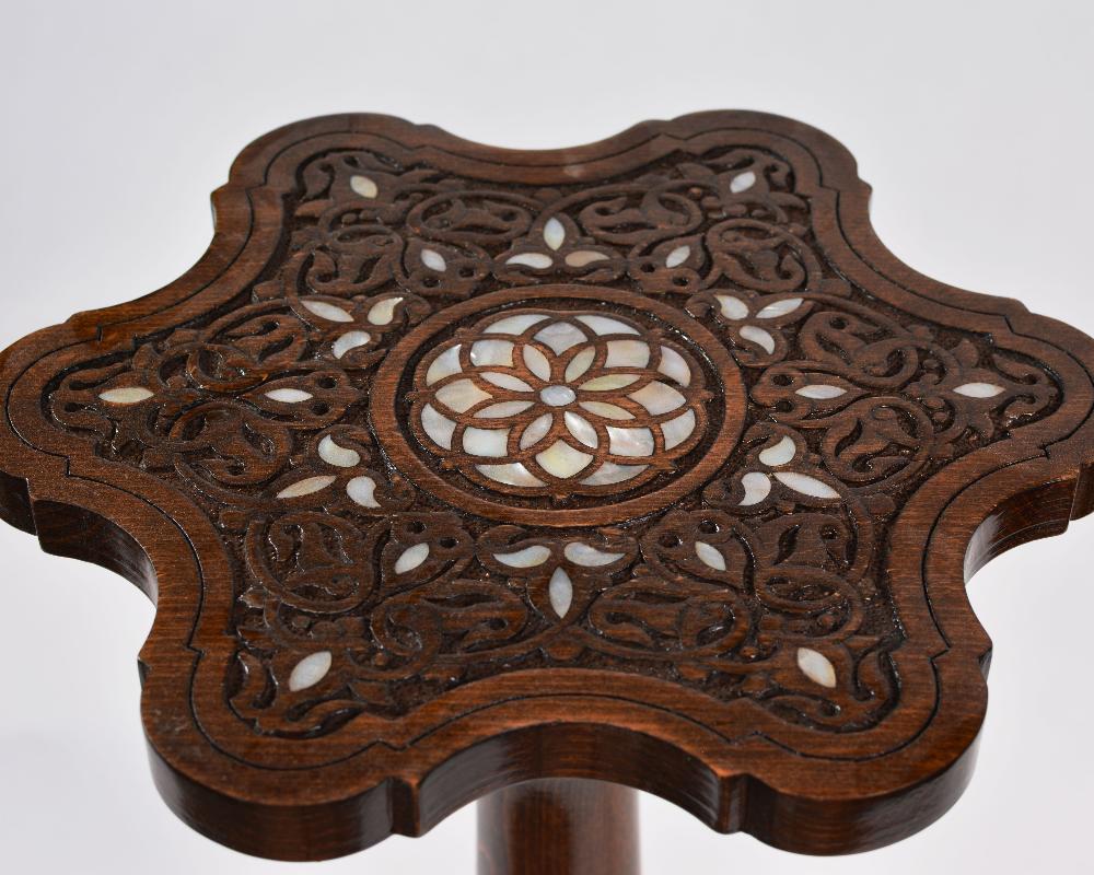 Antique Side Table | Exquisite Wooden Table with Mother-of-Pearl Inlays