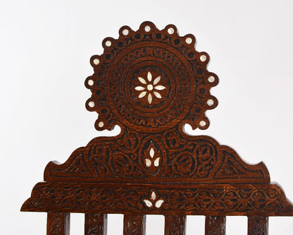 Handmade Artisan's Fold Chair | Walnut Wood, Inlaid with Mother of Pearls