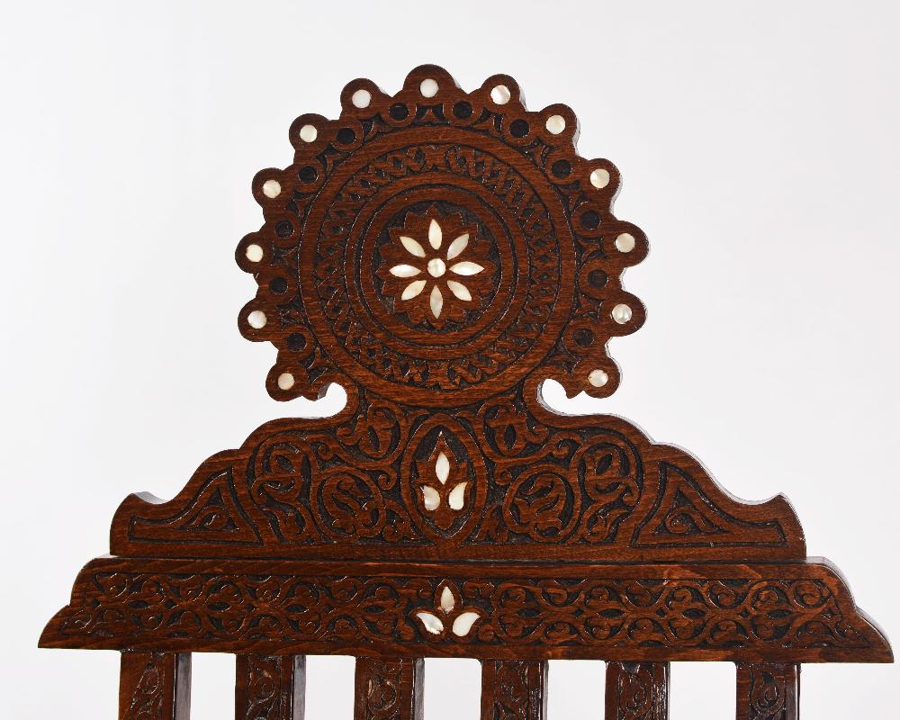 Handmade Artisan's Fold Chair | Walnut Wood, Inlaid with Mother of Pearls
