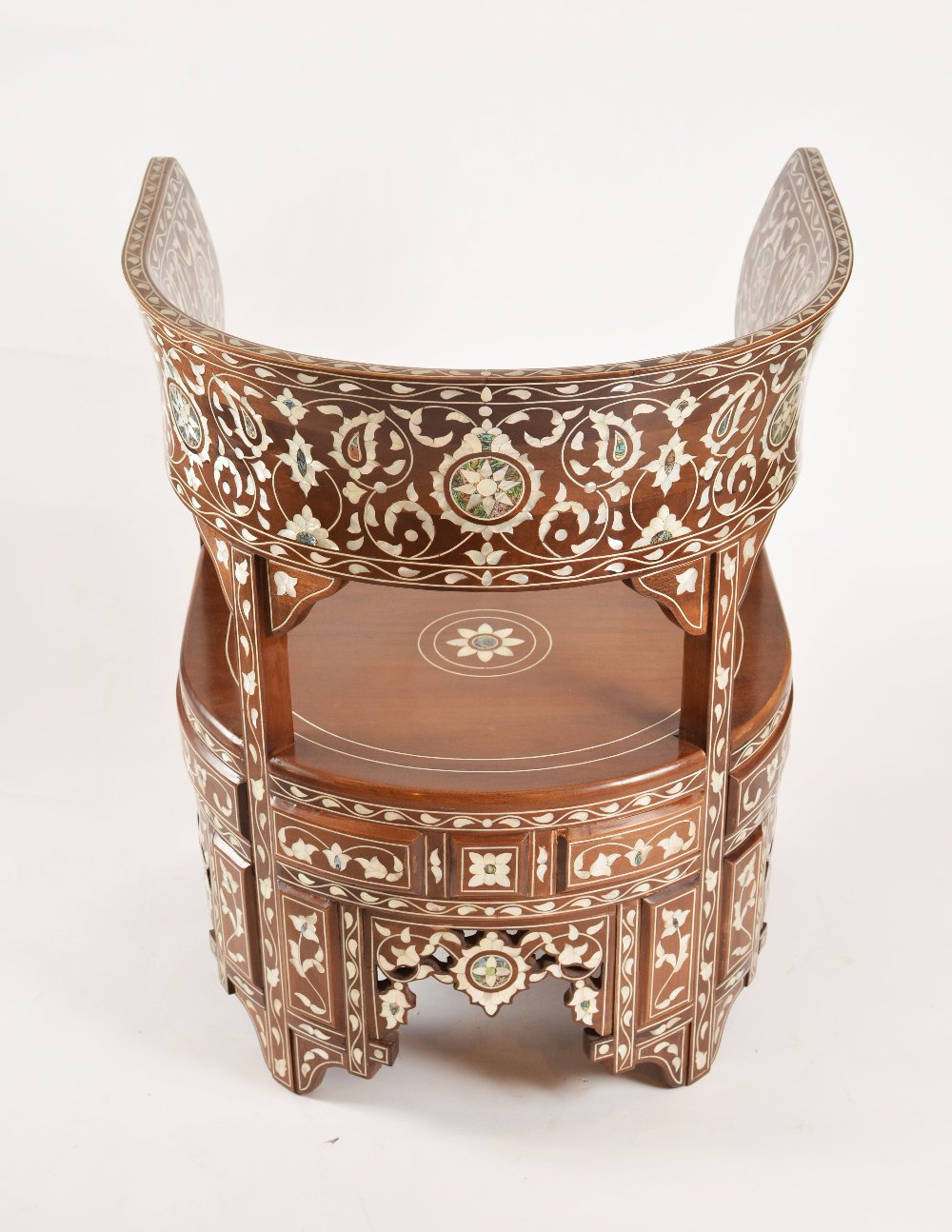 Handmade English Chair | Walnut Wood with Oriental Design