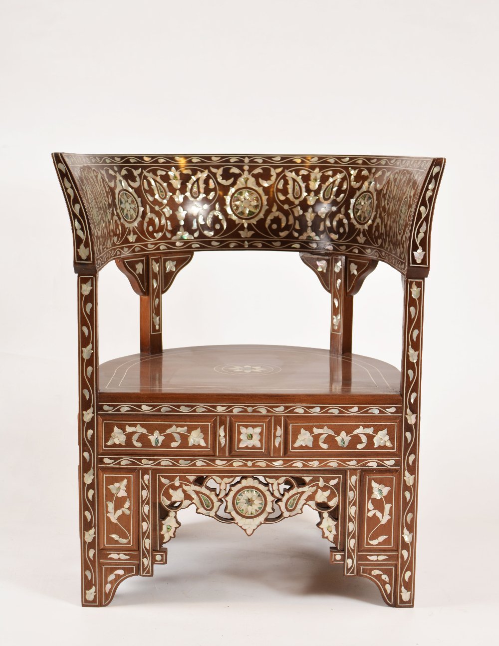Handmade English Chair | Walnut Wood with Oriental Design