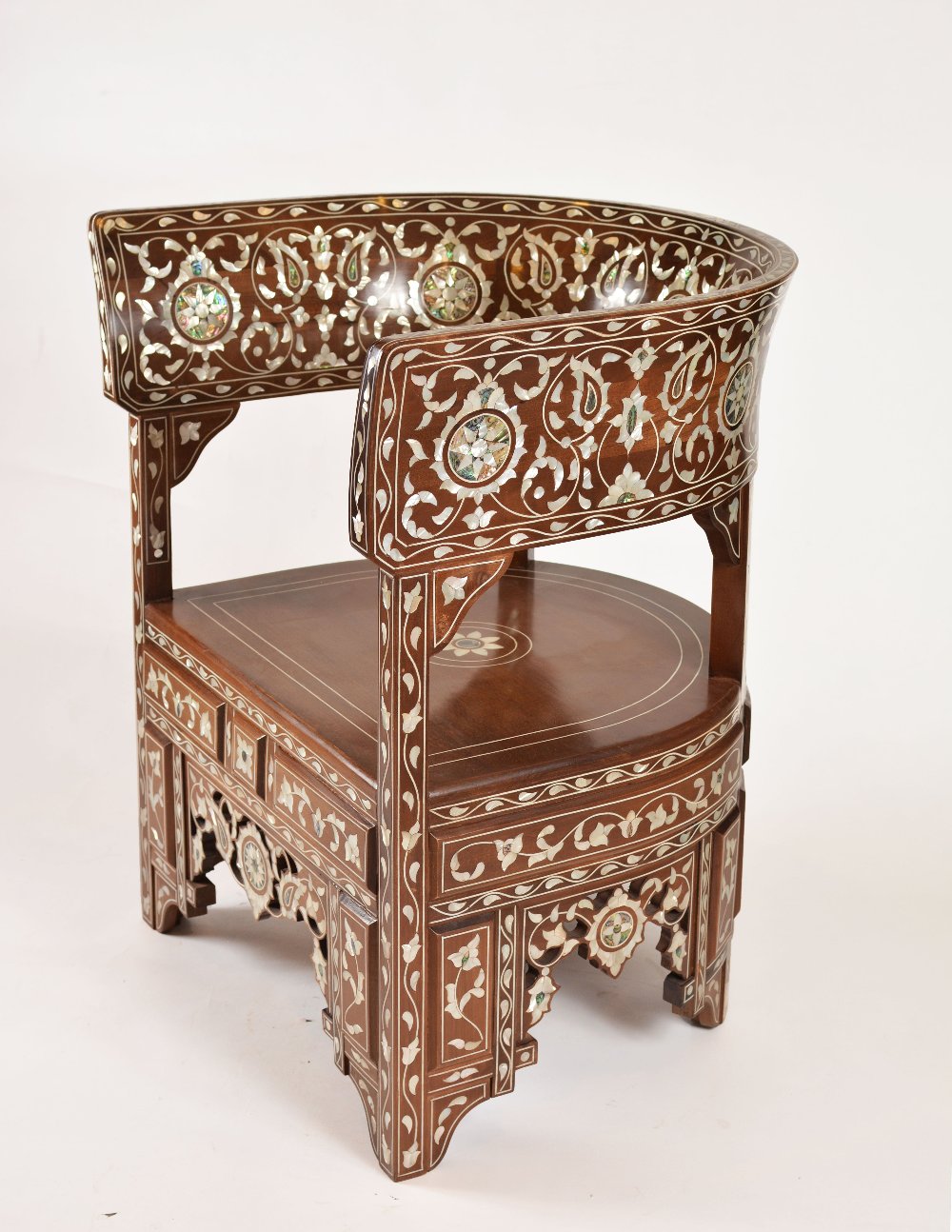 Handmade English Chair | Walnut Wood with Oriental Design