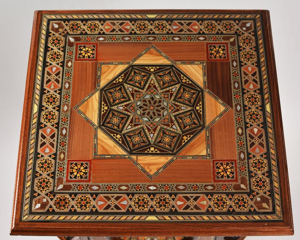 Handmade Mosaic Telephone Side Table in Walnut & Beech