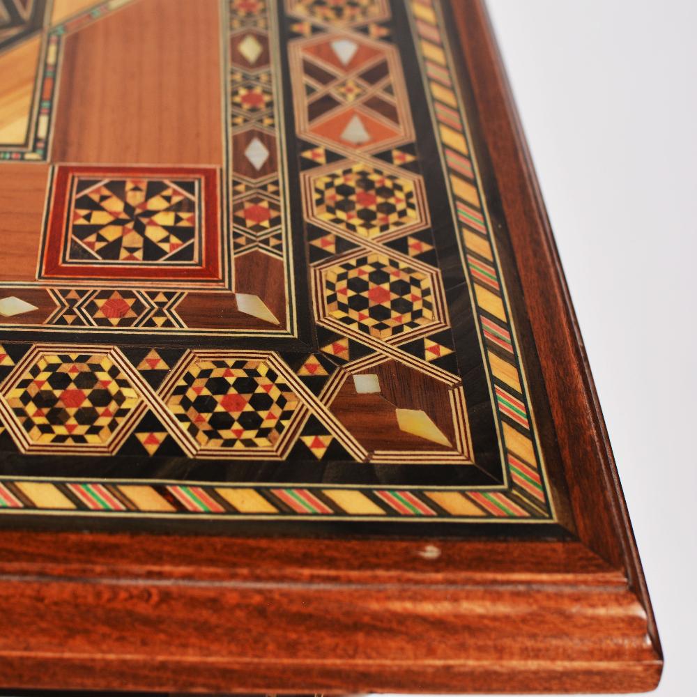 Handmade Mosaic Telephone Side Table in Walnut & Beech
