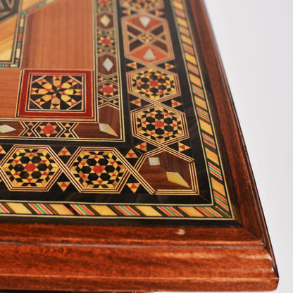 Handmade Mosaic Telephone Side Table in Walnut & Beech