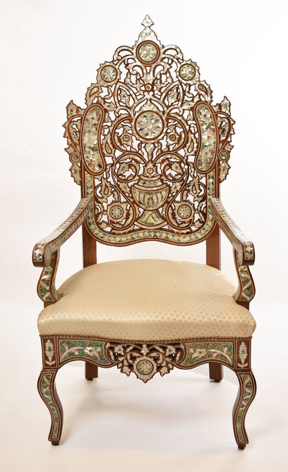 Handmade Opulence Home Chair | Istanbul Design, Walnut Wood