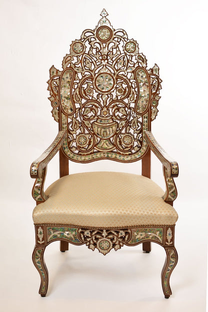 Handmade Opulence Home Chair | Istanbul Design, Walnut Wood