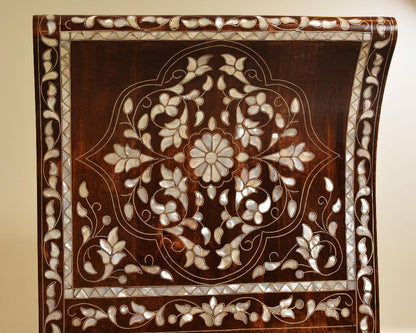 Handmade Pearl Wood Bench | Walnut Wood & Mother of Pearls