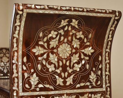 Handmade Pearl Wood Bench | Walnut Wood & Mother of Pearls