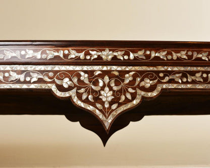 Handmade Pearl Wood Bench | Walnut Wood & Mother of Pearls