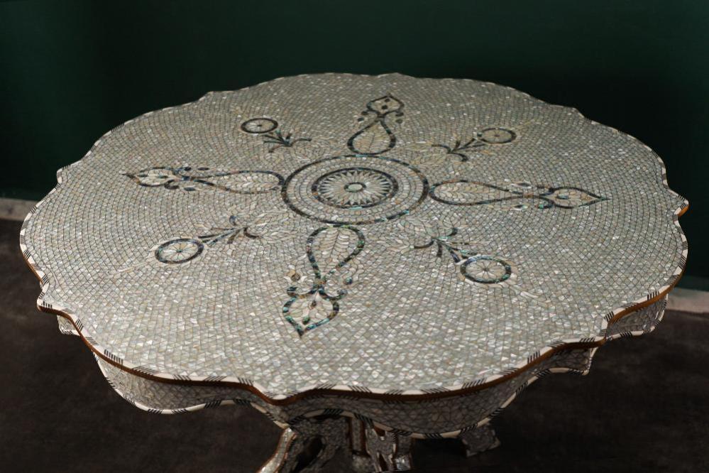 Handmade Wooden Middle Table  Fully Inlaid with Mother of Pearls