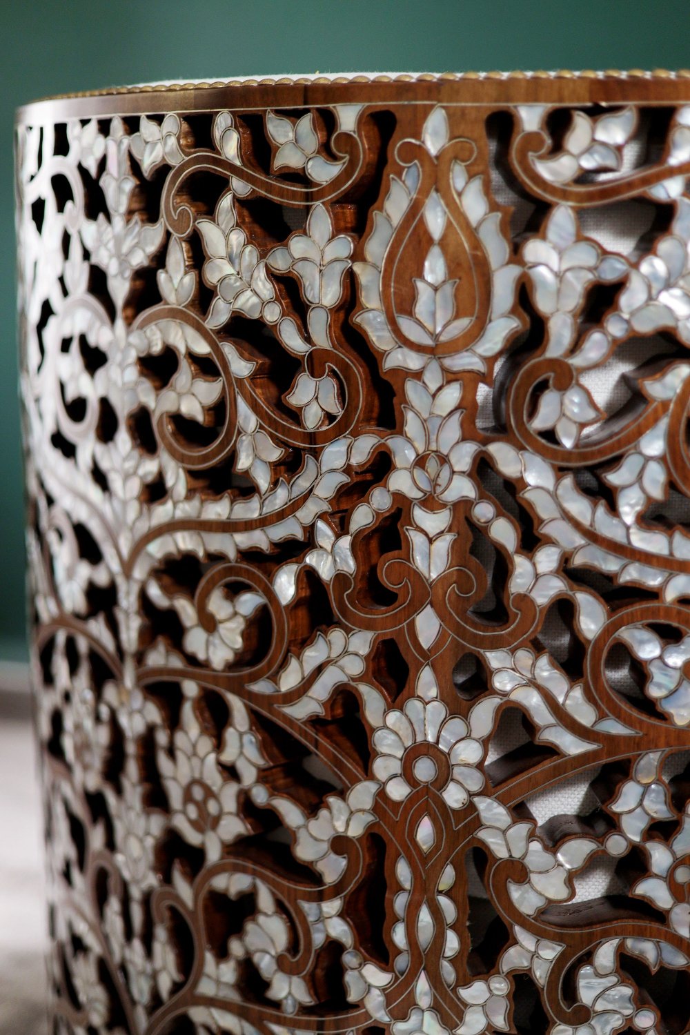 Modern Round Chair | Oriental Touch with Mother of Pearl Inlay