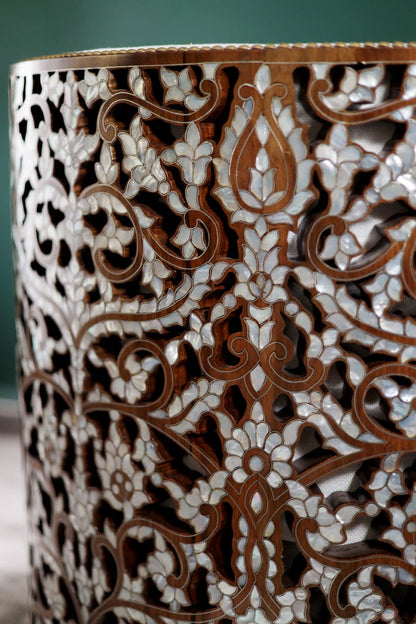 Modern Round Chair | Oriental Touch with Mother of Pearl Inlay