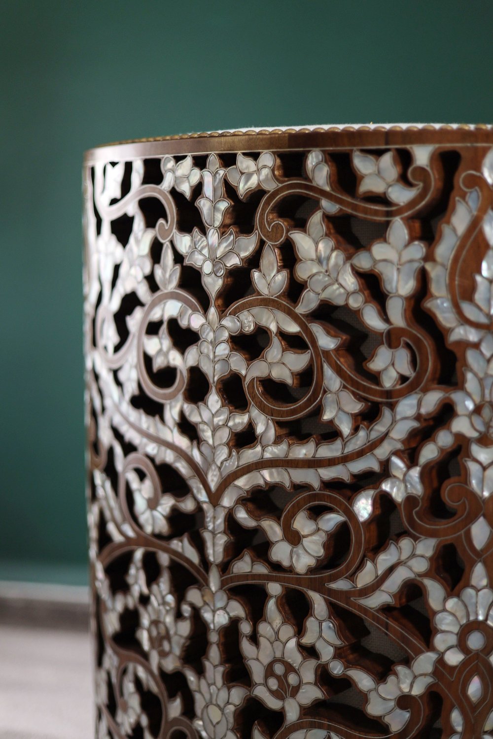 Modern Round Chair | Oriental Touch with Mother of Pearl Inlay