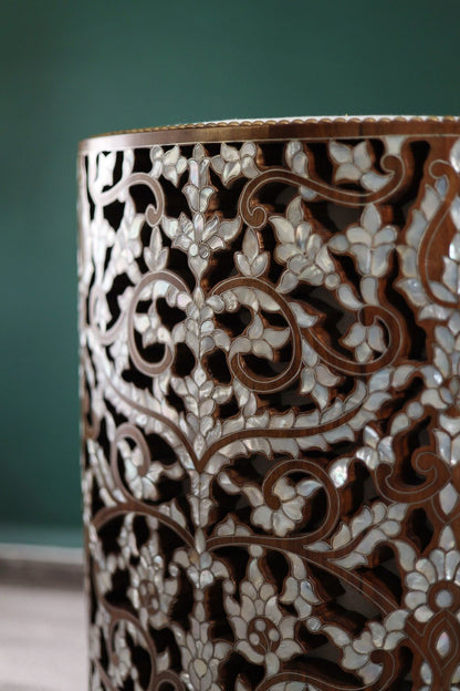 Modern Round Chair | Oriental Touch with Mother of Pearl Inlay