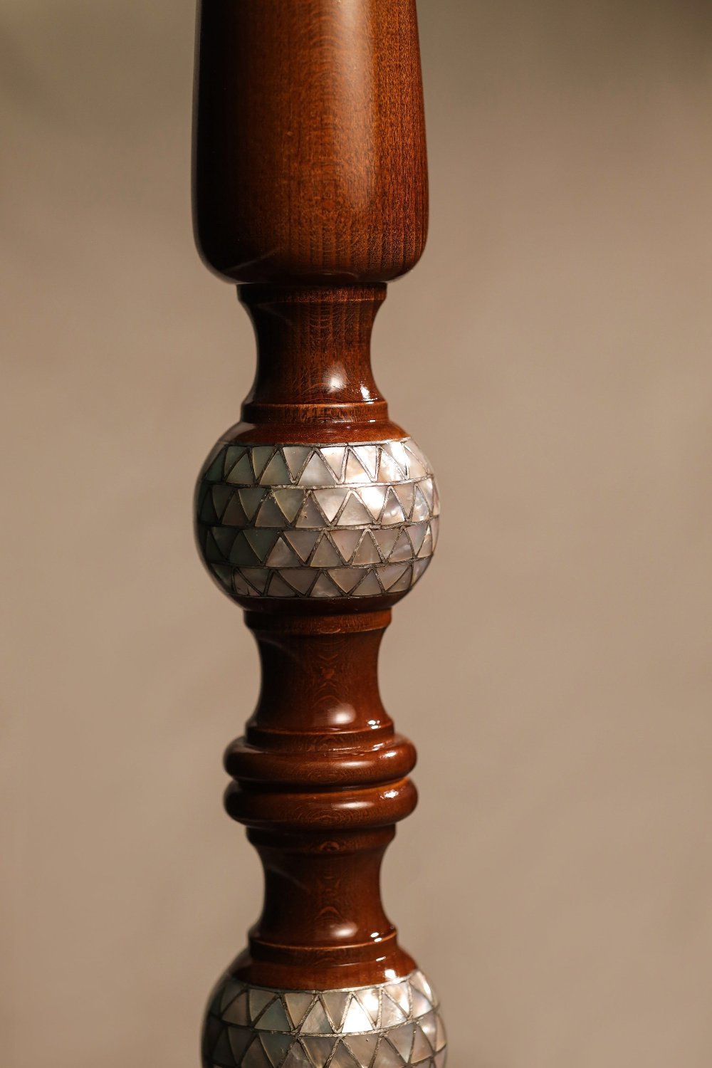 Wooden Modern Console Table | Handmade Walnut Wood & Mother of Pearls