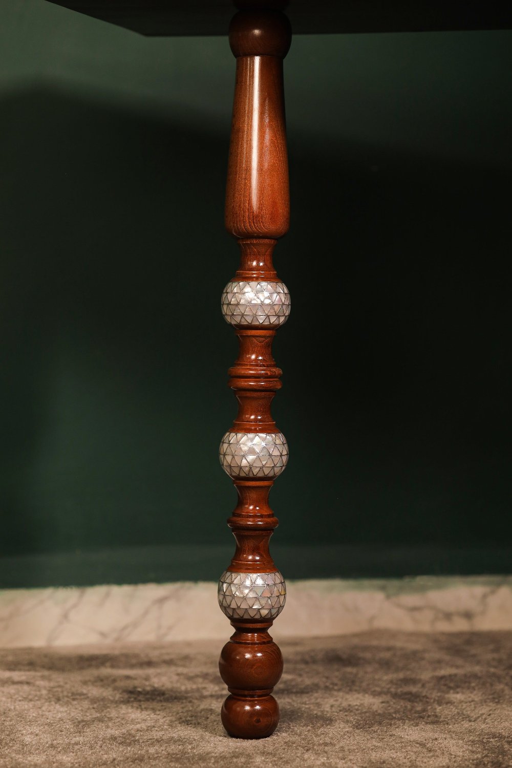 Wooden Modern Console Table | Handmade Walnut Wood & Mother of Pearls