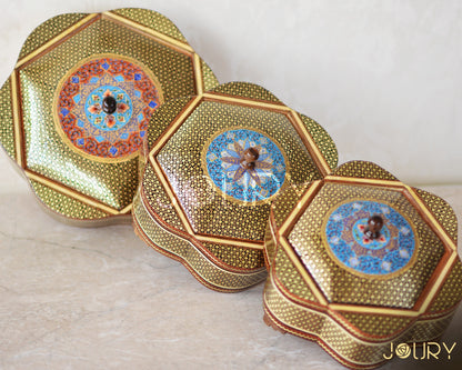 HANDPAINTED box / Chocolate Box/ Handmade box/ EID gift/ mosaic box inlay with Copper /Christmas Gift/ Birthday Gift