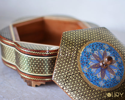 HANDPAINTED box / Chocolate Box/ Handmade box/ EID gift/ mosaic box inlay with Copper /Christmas Gift/ Birthday Gift