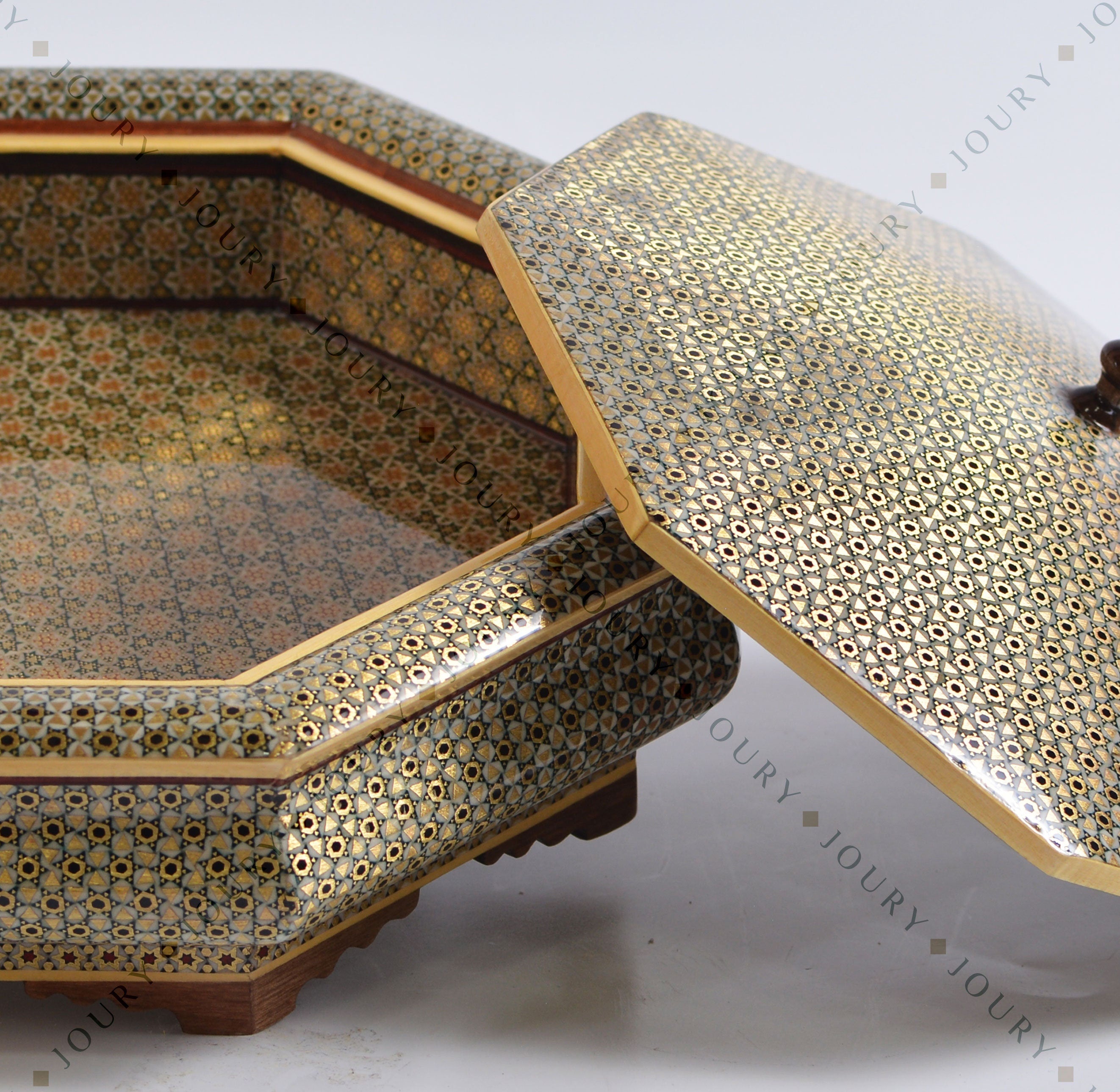Handmade Mosaic Chocolate & Jewelry Box with Copper Inlay