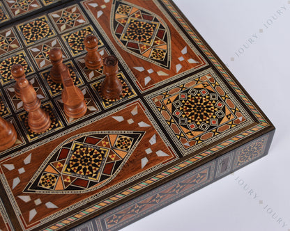 21" Super HQ Inlay chess board with Mother of Pearls Mosaic Wood Handcraft