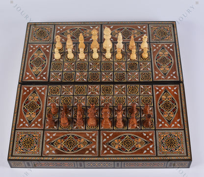 21" Super HQ Inlay chess board with Mother of Pearls Mosaic Wood Handcraft