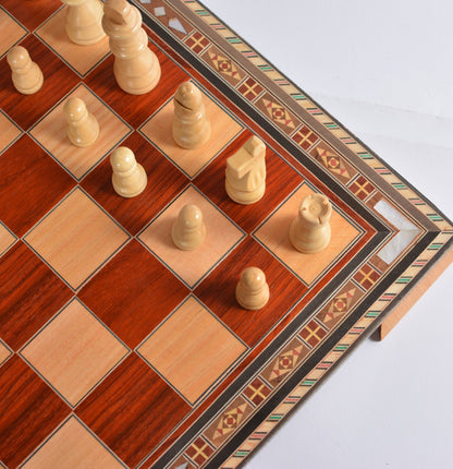 Chess Set Handmade Mosaic Inlay with Pearl/ Chess Set with Hand Carved Pieces, board games, chess, Christmas gift/ gift idea